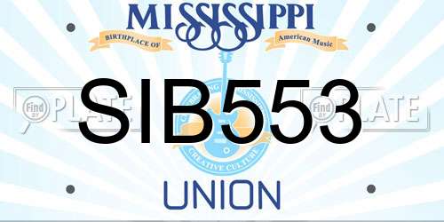 SIB553 Mississippi License Plate