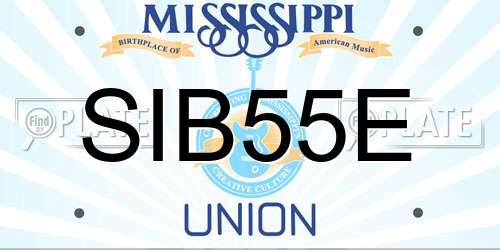 SIB55E Mississippi License Plate