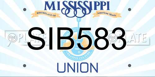 SIB583 Mississippi License Plate