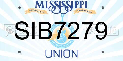 SIB7279 Mississippi License Plate