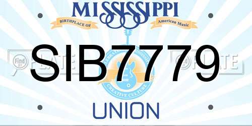 SIB7779 Mississippi License Plate