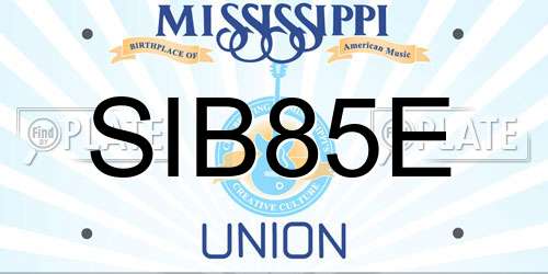 SIB85E Mississippi License Plate