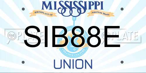 SIB88E Mississippi License Plate