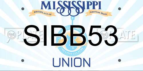 SIBB53 Mississippi License Plate