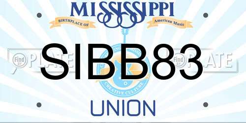 SIBB83 Mississippi License Plate