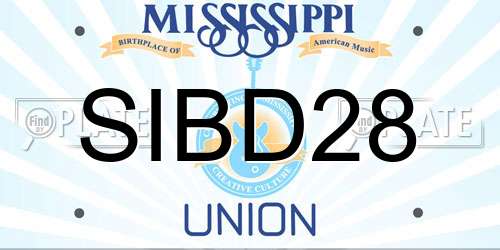 SIBD28 Mississippi License Plate