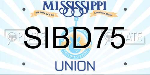 SIBD75 Mississippi License Plate
