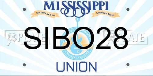 SIBO28 Mississippi License Plate