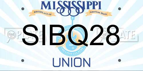 SIBQ28 Mississippi License Plate