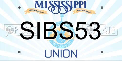 SIBS53 Mississippi License Plate