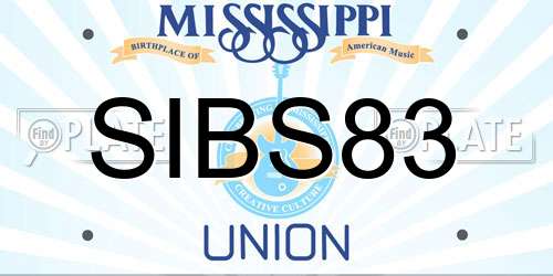 SIBS83 Mississippi License Plate