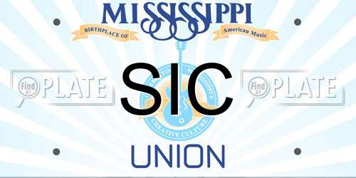 SIC Mississippi License Plate