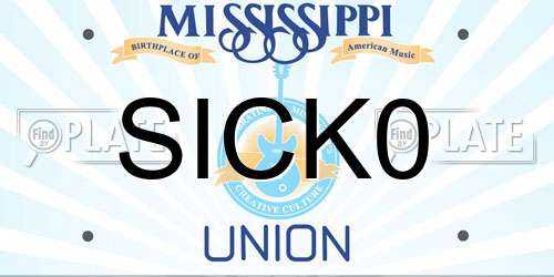 SICK0 Mississippi License Plate