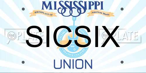 SICSIX Mississippi License Plate