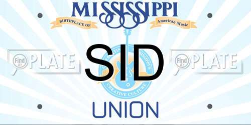 SID Mississippi License Plate