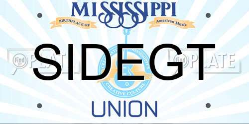 SIDEGT Mississippi License Plate
