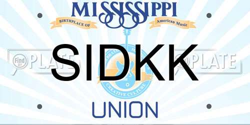 SIDKK Mississippi License Plate