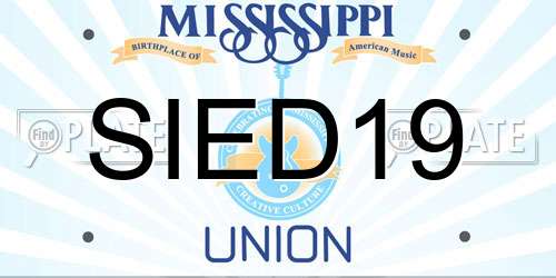 SIED19 Mississippi License Plate