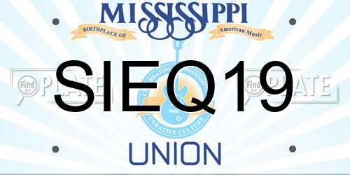 SIEQ19 Mississippi License Plate