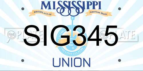 SIG345 Mississippi License Plate