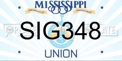 SIG348 Mississippi License Plate