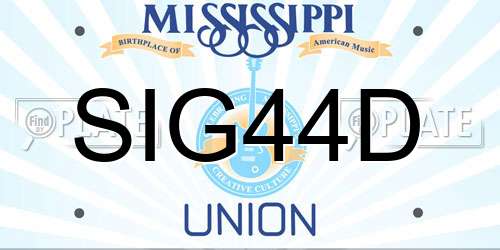 SIG44D Mississippi License Plate