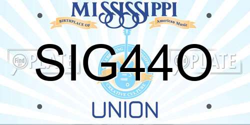 SIG44O Mississippi License Plate