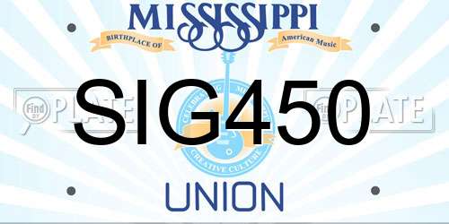 SIG450 Mississippi License Plate
