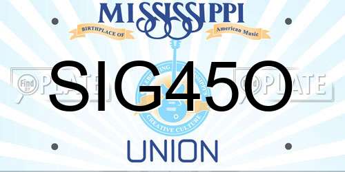 SIG45O Mississippi License Plate