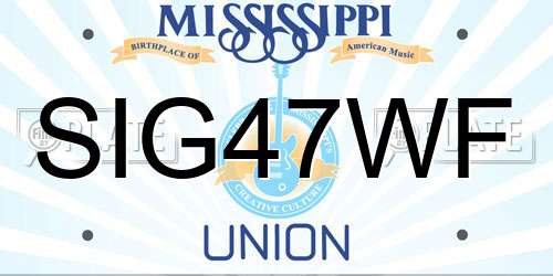 SIG47WF Mississippi License Plate