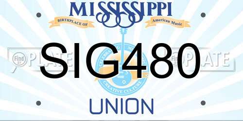 SIG480 Mississippi License Plate