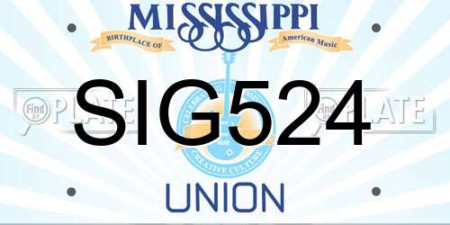 SIG524 Mississippi License Plate