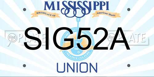 SIG52A Mississippi License Plate