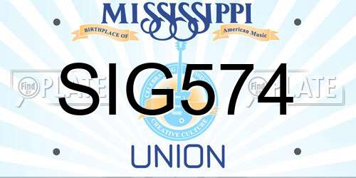 SIG574 Mississippi License Plate