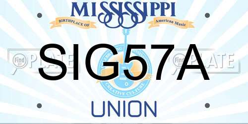 SIG57A Mississippi License Plate