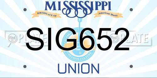 SIG652 Mississippi License Plate