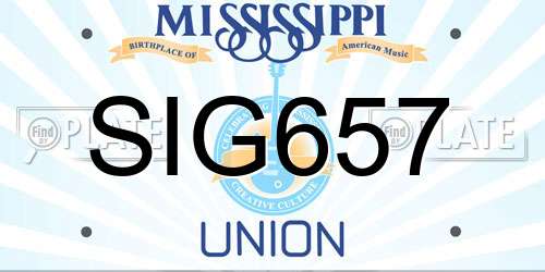 SIG657 Mississippi License Plate