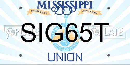 SIG65T Mississippi License Plate