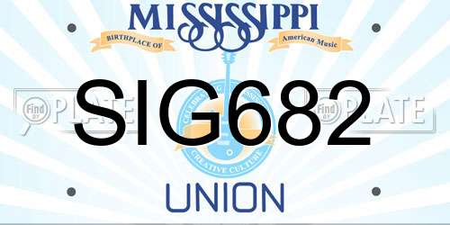 SIG682 Mississippi License Plate