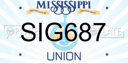 SIG687 Mississippi License Plate