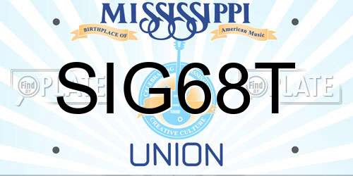 SIG68T Mississippi License Plate