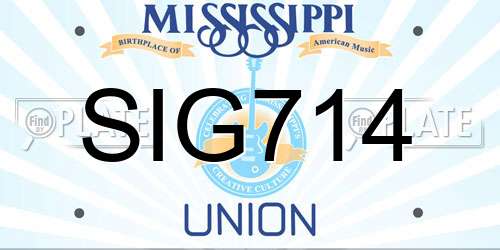 SIG714 Mississippi License Plate