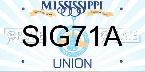 SIG71A Mississippi License Plate