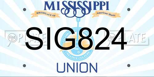 SIG824 Mississippi License Plate
