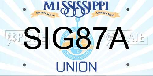 SIG87A Mississippi License Plate