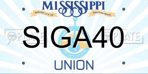 SIGA40 Mississippi License Plate