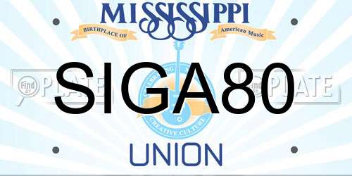 SIGA80 Mississippi License Plate