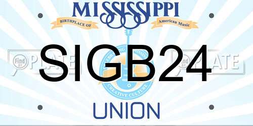 SIGB24 Mississippi License Plate