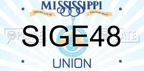 SIGE48 Mississippi License Plate