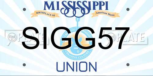 SIGG57 Mississippi License Plate